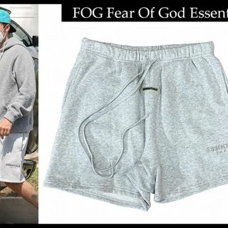 フィアオブゴッド(FEAR OF GOD)のジャスティン 着用 美品 エッセンシャルズ ロゴ 刺繍 スウェット ショーツ S(ショートパンツ)