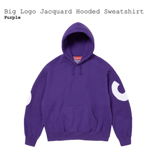 Supreme - Big Logo Jacquard Hooded Sweatshirt 紫Lの通販 by ...