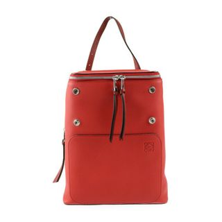 ロエベ(LOEWE)のLOEWE ロエベ  ゴヤ スモール バックパック リュック・デイパック 307 12UU15   カーフレザー スカーレット レッド シルバー金具  アナグラム 【本物保証】(リュック/バックパック)