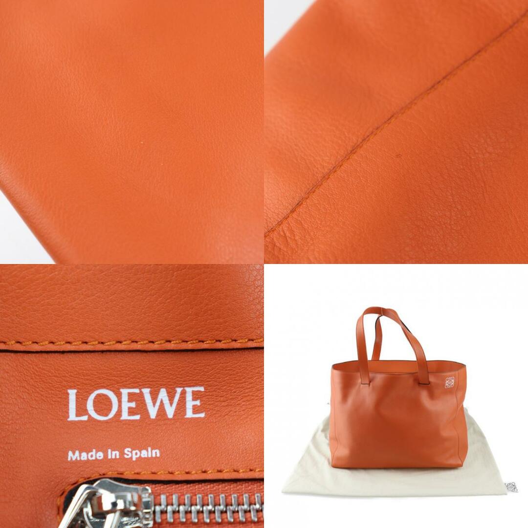 状態コンディション外側LOEWE ロエベ  イーストウエストショッパー トートバッグ 308 20 K84   カーフレザー オレンジ シルバー金具  ハンドバッグ アナグラム 【本物保証】