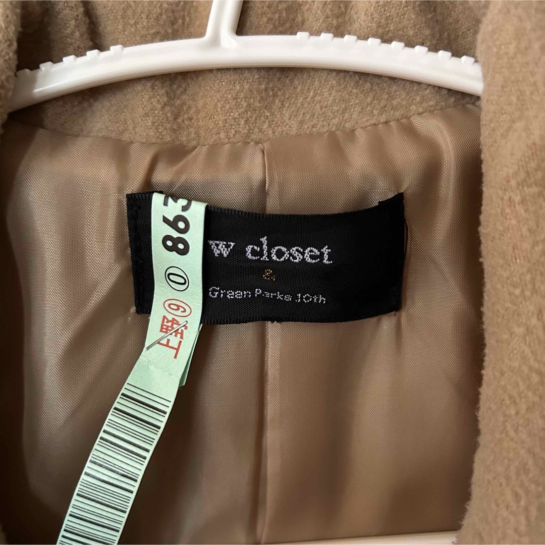 w closet(ダブルクローゼット)の★クリーニング済み★w closetダブルクローゼット　ベージュチェスターコート レディースのジャケット/アウター(チェスターコート)の商品写真