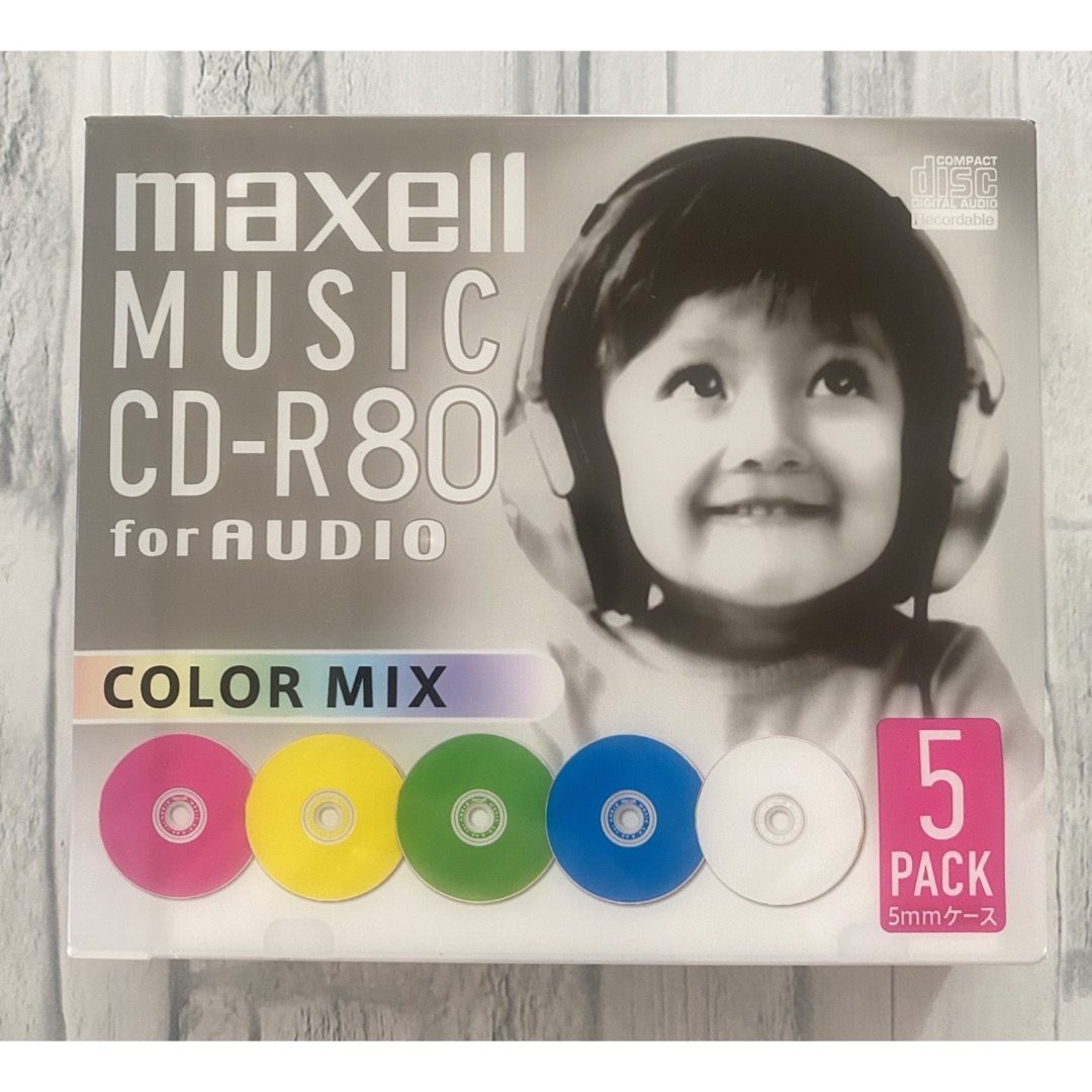 maxell(マクセル)の新品　録音　CD-R 5枚 CDRA80MIX.S1P5S CD カラーミックス スマホ/家電/カメラのテレビ/映像機器(その他)の商品写真