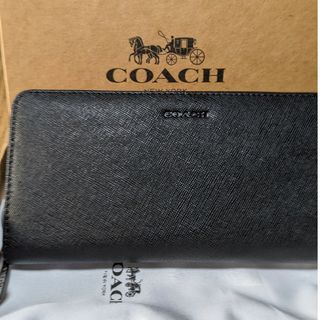 コーチ(COACH)のCOACH 長財布　ラウンドファスナーシンプル黒(長財布)