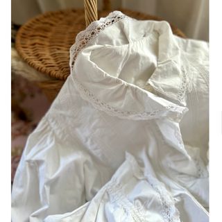 antique blouse with crochet and pintucks(シャツ/ブラウス(長袖/七分))