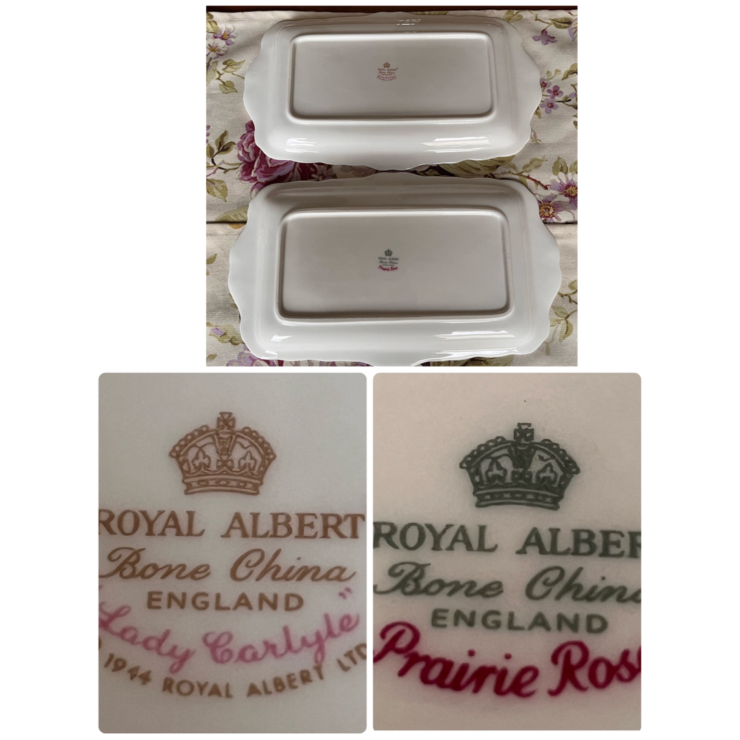 ROYAL ALBERT(ロイヤルアルバート)の【美品】ロイヤルアルバート★レディカーライル★サンドイッチプレート　２枚 インテリア/住まい/日用品のキッチン/食器(食器)の商品写真