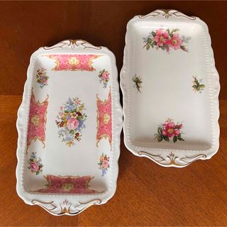 ロイヤルアルバート(ROYAL ALBERT)の【美品】ロイヤルアルバート★レディカーライル★サンドイッチプレート　２枚(食器)