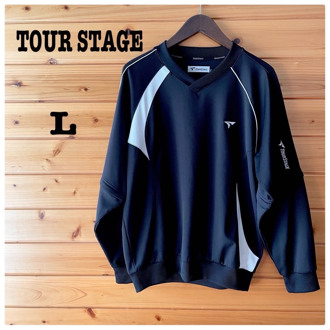 TOURSTAGE(ツアーステージ)のメンズTOUR STAGE(ツアーステージ)ブスウェットルゾン 2way 黒 L スポーツ/アウトドアのゴルフ(ウエア)の商品写真