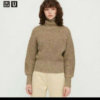 ユニクロ(UNIQLO)の美品　UNIQLO　ローゲージタートルネックセーター　ハイネック　ニット　L(ニット/セーター)