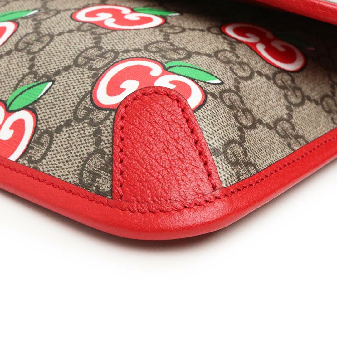 Gucci(グッチ)のグッチ GGアップル プリント リンゴ ベルトバッグ ウエストポーチ GGスプリームキャンバス レザー レッド 赤 ゴールド金具 625233 箱付 GUCCI（新品・未使用品） レディースのバッグ(ボディバッグ/ウエストポーチ)の商品写真