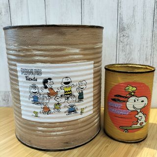 スヌーピー(SNOOPY)のSNOOPY　リメイク缶　2個セット　リメ缶　小物入れ　チャーリーブラウン⑥(小物入れ)