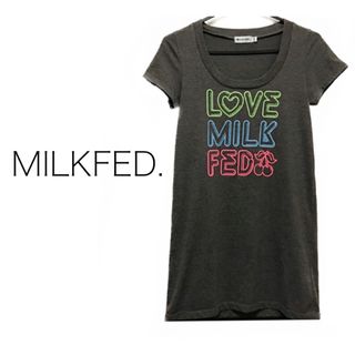 ミルクフェド(MILKFED.)のMILKFED.【美品】ネオン ロゴ プリント 半袖 カットソー トップス(Tシャツ(半袖/袖なし))