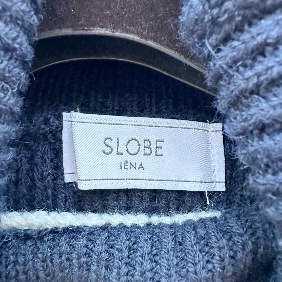 SLOBE IENA(スローブイエナ)の極美品 ꕤ SLOBE IENA 片畦ボーダープルオーバー ボーダー フリー レディースのトップス(ニット/セーター)の商品写真
