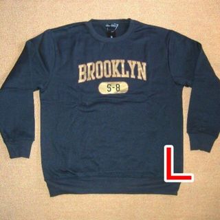 トレーナー◎裏起毛◎BROOKLYN◎黒◎Ｌサイズ(スウェット)