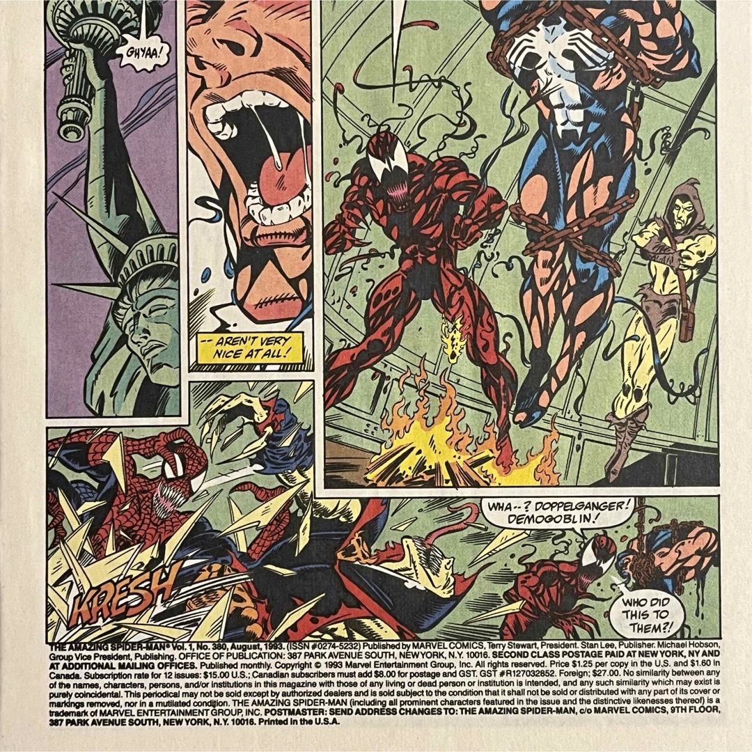 MARVEL(マーベル)のアメイジングスパイダーマン #380 アメコミリーフ 原書 ヴェノム　カーネイジ エンタメ/ホビーの漫画(アメコミ/海外作品)の商品写真