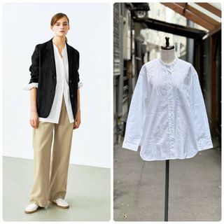 マーガレットハウエル(MARGARET HOWELL)の19ss マーガレットハウエル クリスプ コットン ロング カラーレス シャツ(シャツ/ブラウス(長袖/七分))