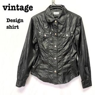 グリモワール(Grimoire)の美品【 vintage 】 光沢加工シャツ　ナイロンシャツ　サテンシャツ(シャツ/ブラウス(長袖/七分))