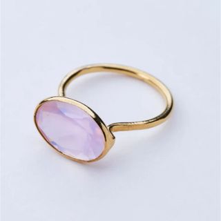 odul ローズクオーツ(GOLD)：OVAL FLOWER RING  (リング(指輪))