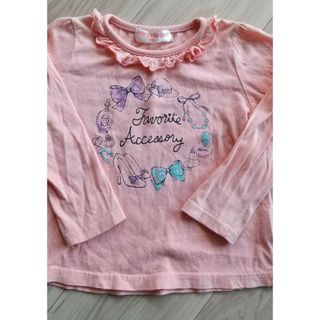 ベビー　キッズ　女の子　長袖　カットソー　ピンク　サイズ95(Tシャツ/カットソー)