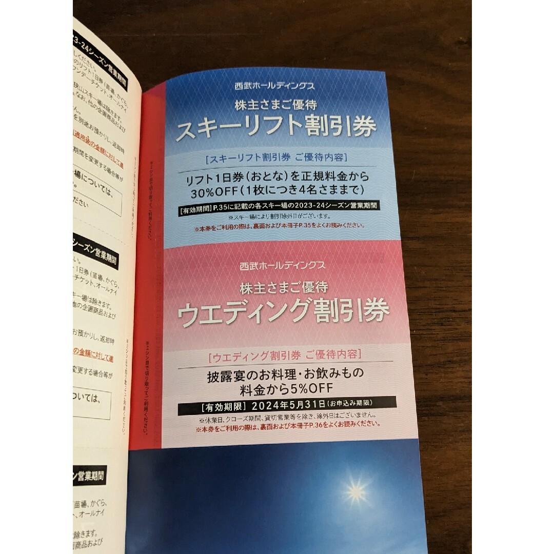 西武ホールディングス　株主優待券【匿名配送】 チケットの優待券/割引券(その他)の商品写真