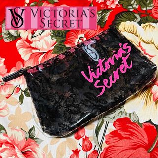 ヴィクトリアズシークレット(Victoria's Secret)の★Victoria's Secret★ビニールエナメル クリアポーチ★レース柄★(ポーチ)