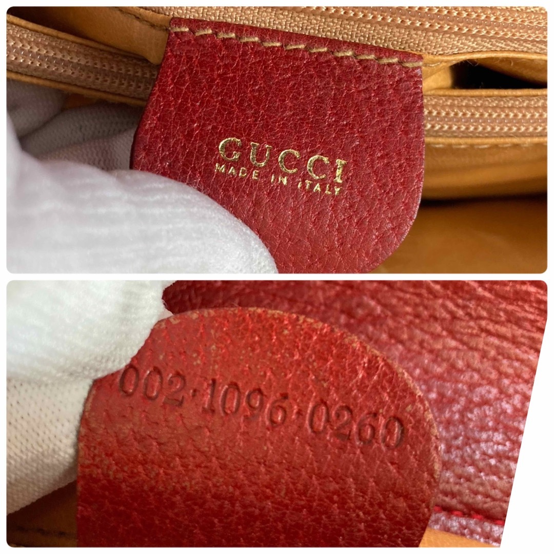 Gucci(グッチ)の希少色・ベタ無し✨グッチ　ハンドバッグ　ダイアナ　バンブー　レザー　レッド レディースのバッグ(ハンドバッグ)の商品写真