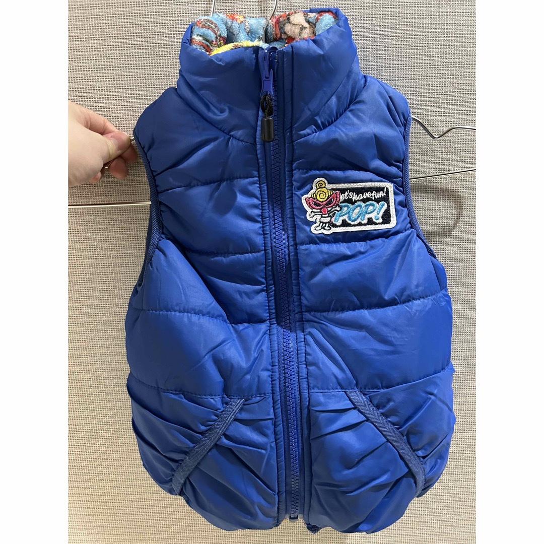 HYSTERIC MINI(ヒステリックミニ)のヒスミニ　リバーシブル　ダウンベスト　80 キッズ/ベビー/マタニティのベビー服(~85cm)(ジャケット/コート)の商品写真