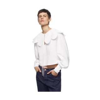 ザラ(ZARA)のスカラップ　ブラウス　ZARA(シャツ/ブラウス(長袖/七分))