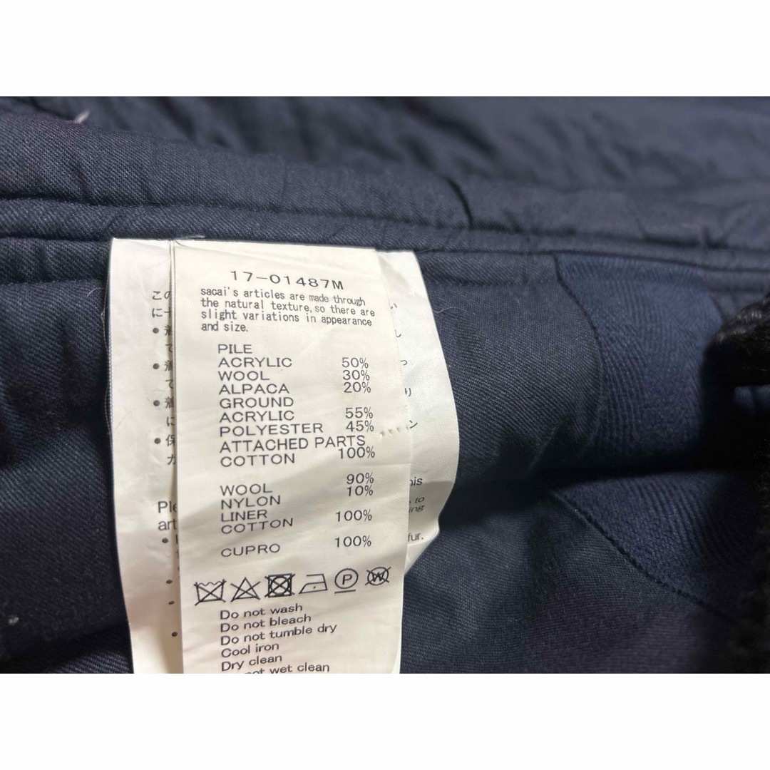 sacai - sacai|サカイ ボアロングダッフルコート ネイビー sacai - sacai|サカイ ボアロングダッフルコート ネイビー