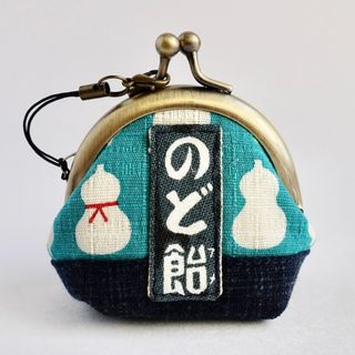 のど飴入れ／瓢箪のぷっくりがま口／和柄／ハンドメイド(ポーチ)