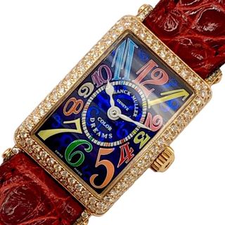 フランクミュラー(FRANCK MULLER)の　フランク・ミュラー FRANCK MULLER ロングアイランド プティカラードリーム 802QZD K18PG/クロコダイル クオーツ レディース 腕時計(腕時計)