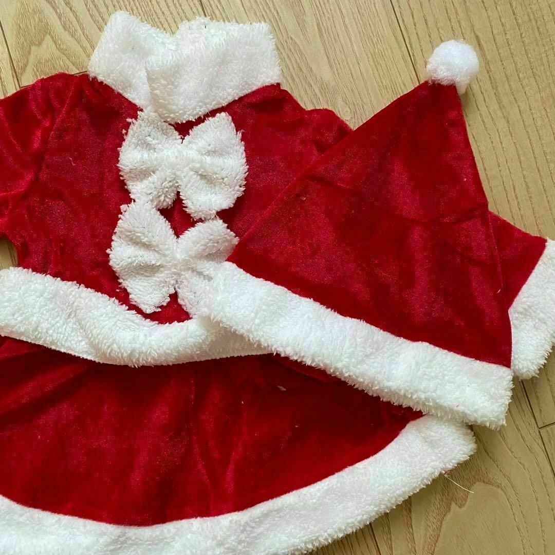 100 サンタコス　女の子　ワンピース　クリスマス　パーティー　イベント　衣装 キッズ/ベビー/マタニティのキッズ服女の子用(90cm~)(ワンピース)の商品写真