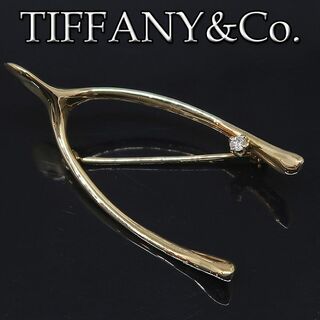 ティファニー(Tiffany & Co.)のTIFFANY&Co. ティファニー 14K ウィッシュボーン ダイヤ ブローチ(ブローチ/コサージュ)