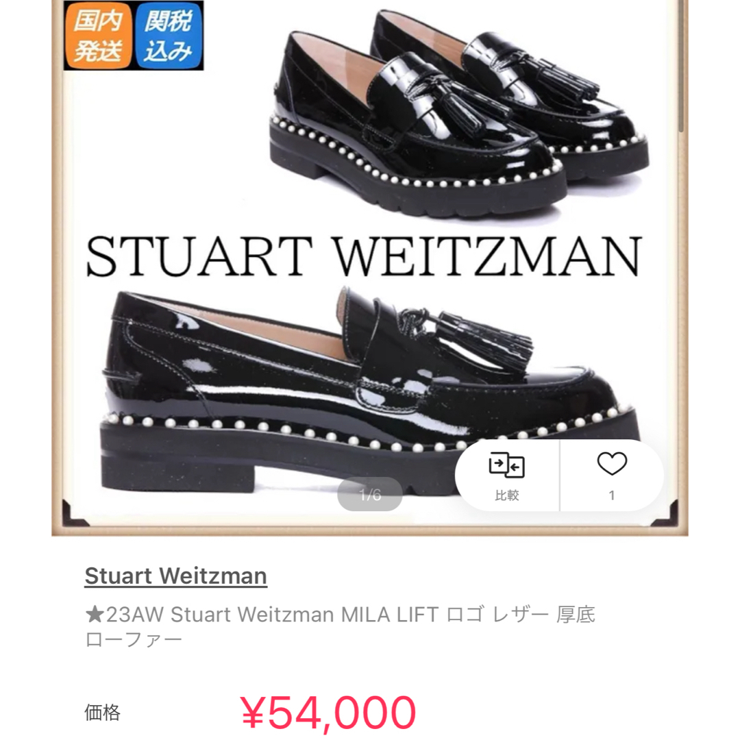 Stuart Weitzman(スチュワートワイツマン)の★23AW Stuart Weitzman MILA LIFT ロゴ レザー レディースの靴/シューズ(ローファー/革靴)の商品写真