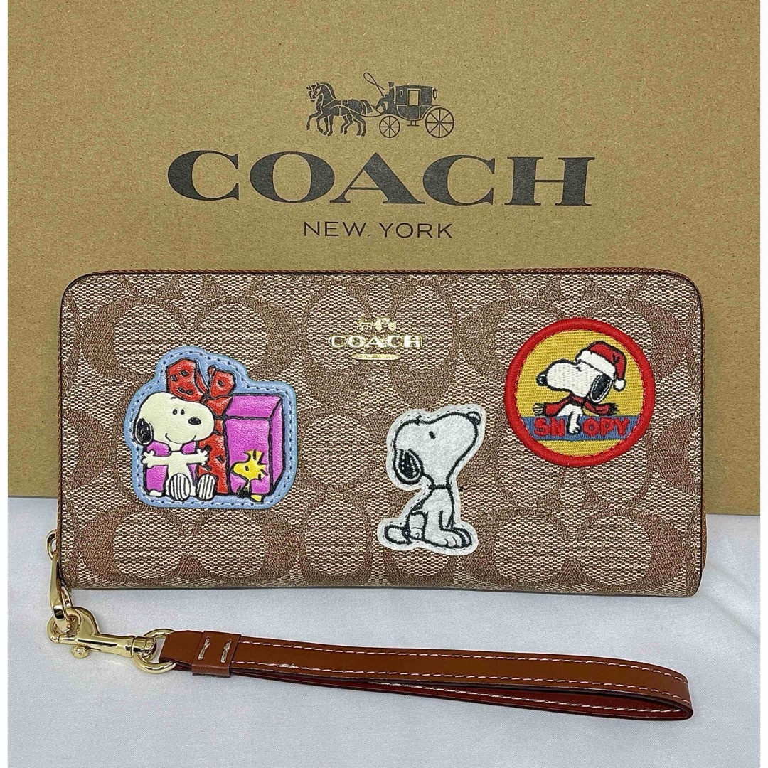 COACH コーチ シグネチャー パッチワーク ラウンドファスナー コラボ　新品