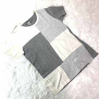 【graniph】Tシャツ 半袖 メンズ ボーダー デザイン ホワイト おしゃれ(Tシャツ/カットソー(半袖/袖なし))