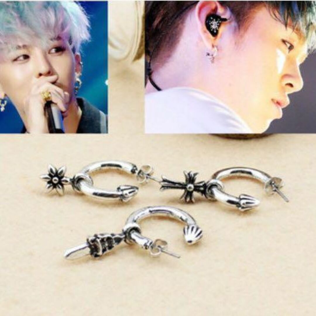 G-DRAGON BIGBANG ピアス 花 フラワー 韓国 韓流 イヤリング レディースのアクセサリー(ピアス)の商品写真