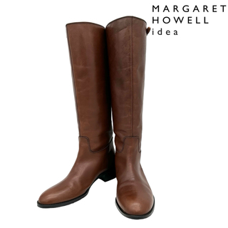 マーガレットハウエル(MARGARET HOWELL)の〈美品〉MARGARET HOWELL IDEA 【23】ロングブーツ ブラウン(ブーツ)