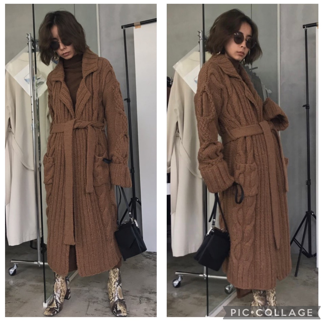 レディースAMERI BIG CABLE KNIT COATロングコート税込29,480円