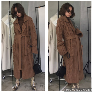 アメリヴィンテージ(Ameri VINTAGE)のAMERI BIG CABLE KNIT COATロングコート税込29,480円(ロングコート)