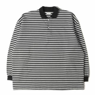 クーティー(COOTIE)のCOOTIE クーティー ポロシャツ サイズ:M 23AW オーバーサイズ ボーダー ロングスリーブ ポロシャツ Supima Border Oversized L/S Polo ブラック ホワイト 黒白 トップス 長袖 カットソー【メンズ】【中古】(ポロシャツ)