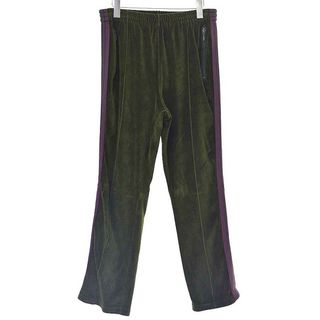 ニードルス(Needles)のNeedles ニードルズ 21AW Narrow Track Pant サイドラインベロアトラックパンツ  グリーン M(ワークパンツ/カーゴパンツ)