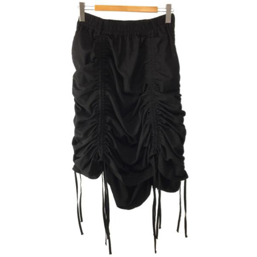 ブラック実寸サイズノットコンベンショナル String skirt