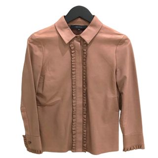 グッチ(Gucci)の　グッチ GUCCI フリル レザー シャツ 363069 ラムスキン 36(約S) レディース ブラウス(その他)