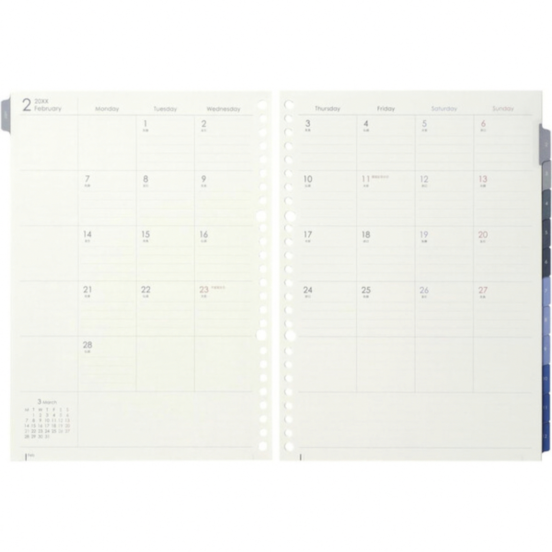 ルーズリーフ ダイアリー 2024年 インテリア/住まい/日用品の文房具(カレンダー/スケジュール)の商品写真