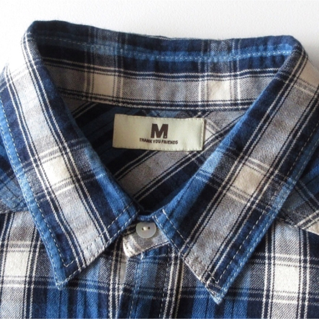 メンズキムタク着 M エム washed indigo check shirts☆L