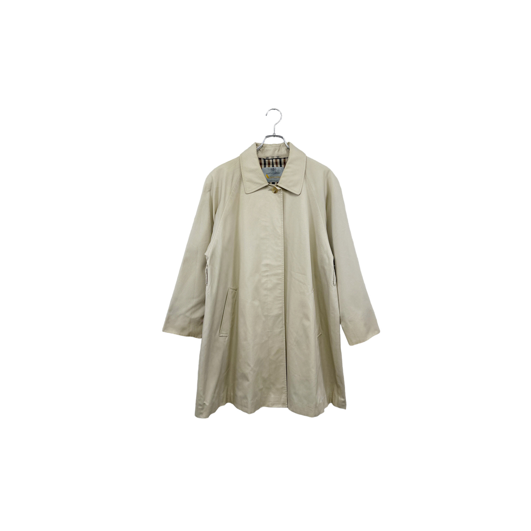 90's Made in ENGLAND Aquascutum coat アクアスキュータム ステンカラーコート ベージュ レディース ヴィンテージ 単品 6一般的な古着のコンディション