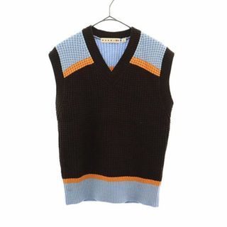 ユニクロ(UNIQLO)のユニクロ マルニコラボ Vネック ニット ベスト M ブラウン UNIQLO MARNI レディース 古着 【231203】(ベスト/ジレ)