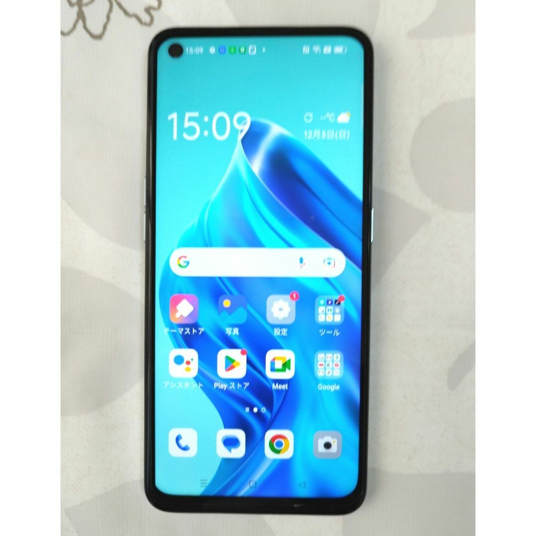 OPPO Reno5 A (アイスブルー) Simフリー 傷ナシ・オマケ（B）国内各社の周波数カバーSIM