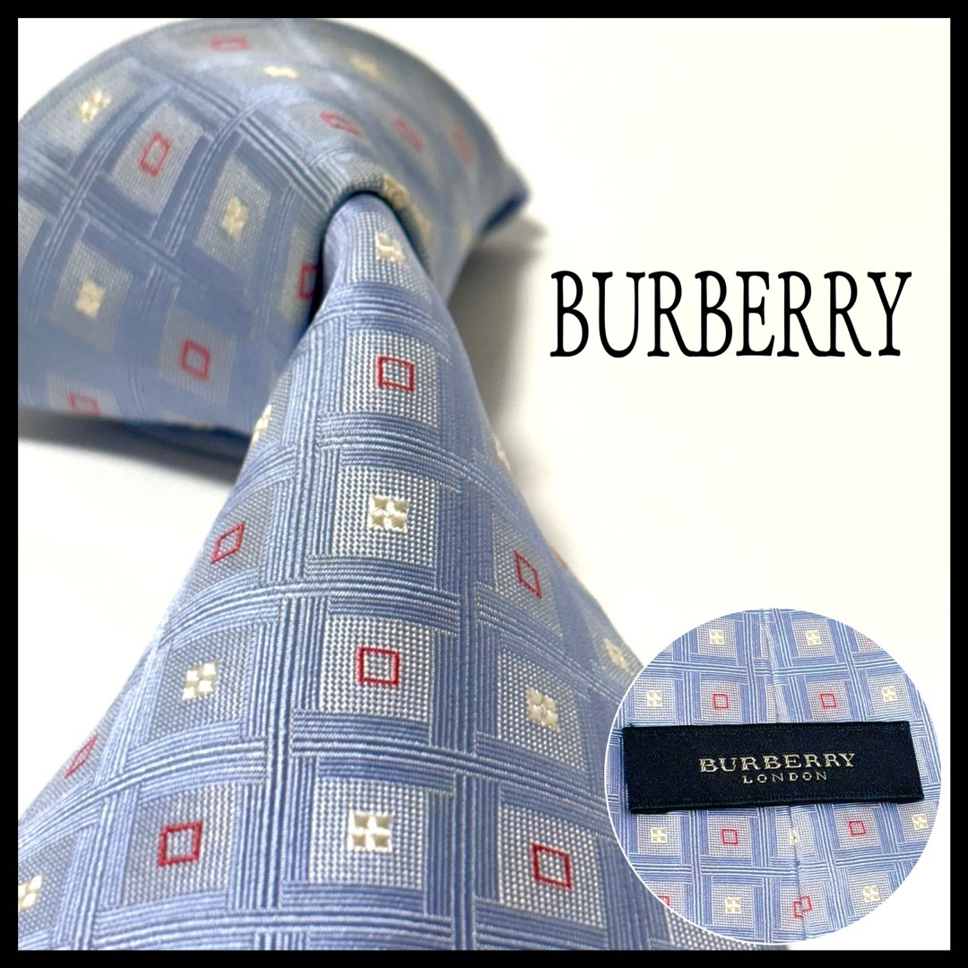 BURBERRY(バーバリー)のBURBERRY  バーバリー  光沢  ネクタイ  スカイブルー お洒落 メンズのファッション小物(ネクタイ)の商品写真