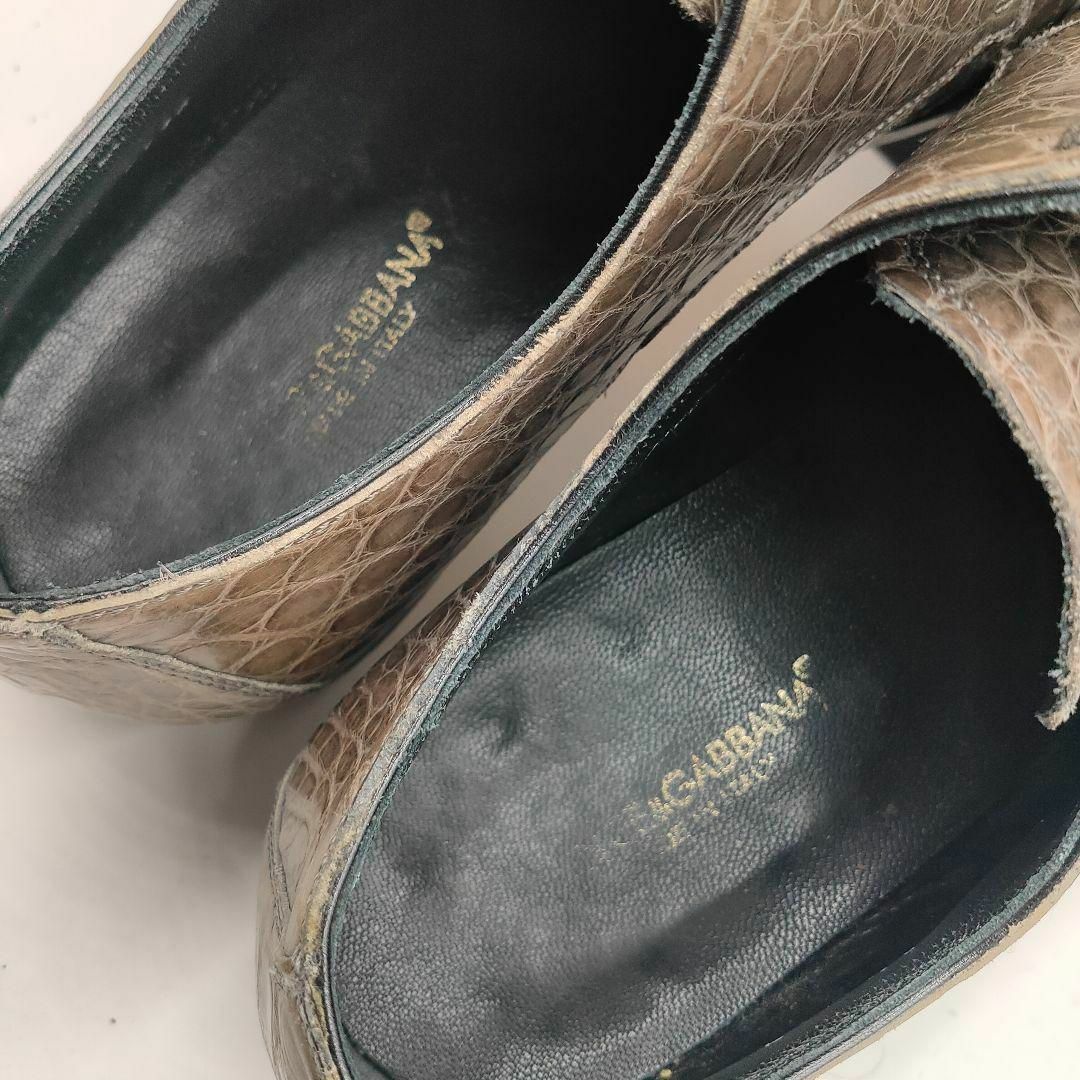 DOLCE&GABBANA(ドルチェアンドガッバーナ)のDOLCE&GABBANA レザーシューズ クロコダイル 26cm グレー メンズの靴/シューズ(ドレス/ビジネス)の商品写真